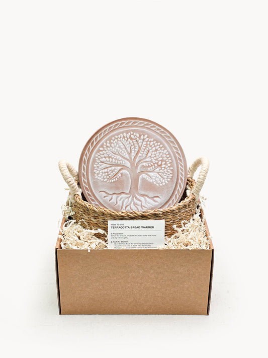 Bread Warmer & Basket - Tree of Life Round-0